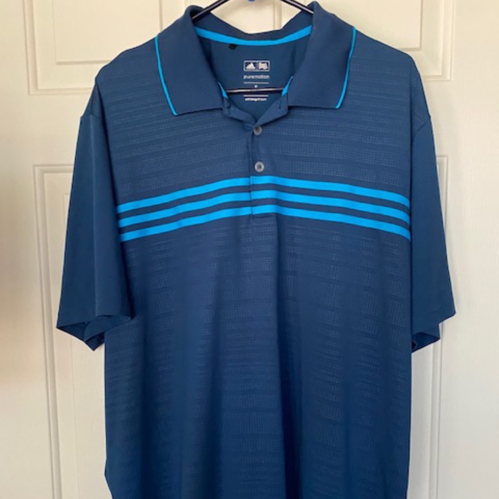 Adidas deep blue golf shirt